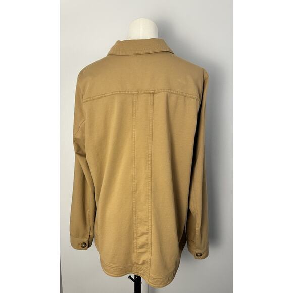 J Jill Women’s Modern Barn Jacket Tan/Camel Knit Pockets Rustic Chic Size S - Picture 2 of 13